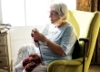 old woman knitting