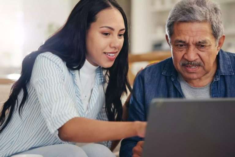 In-Home Senior Care – june blog caregiver lady helping an old man